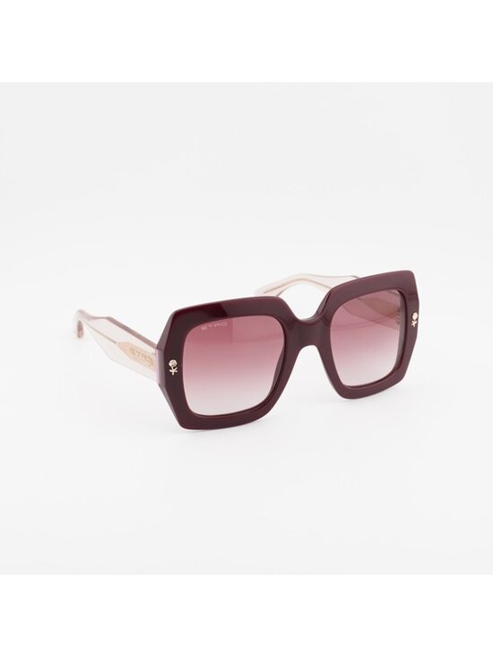 ETRO 0011/S 0LHF 3X Sunglasses Burgundy Square Frame, Mauve Lenses main image 5